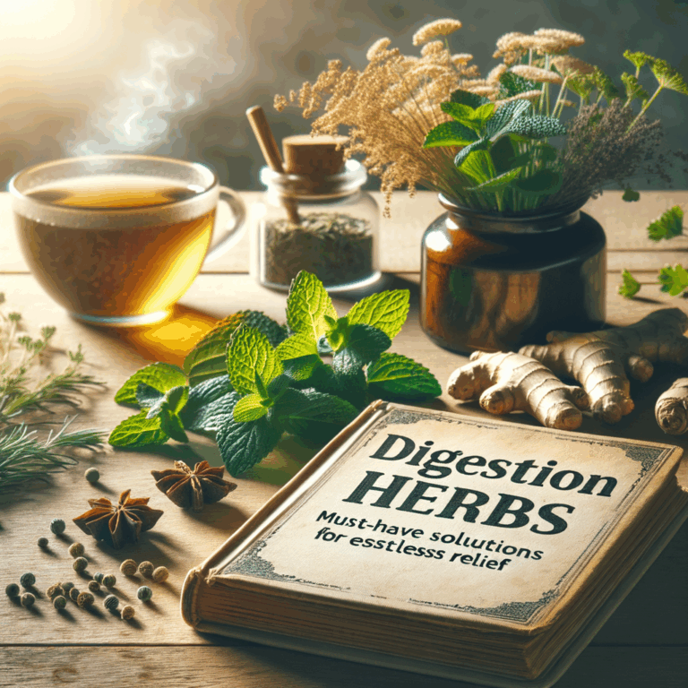 Generate an eye-catching, high-quality featured image prompt for a blog post about: Digestion Herbs: