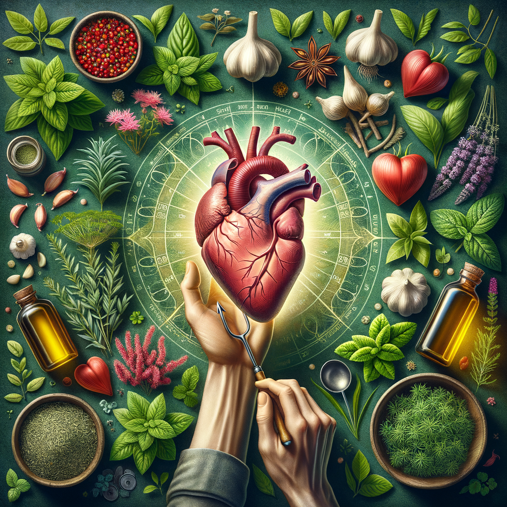 Generate an eye-catching, high-quality featured image prompt for a blog post about: Herbal Heart Hea