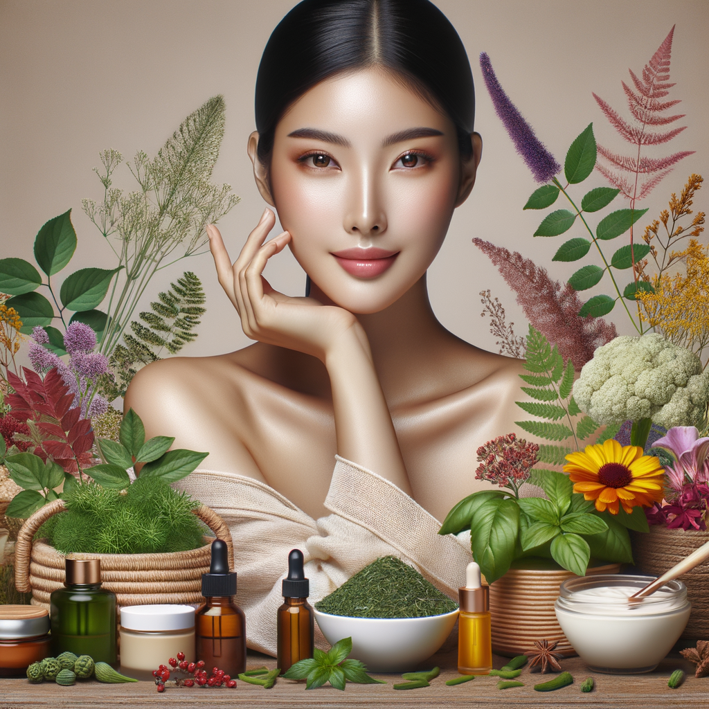 Generate an eye-catching, high-quality featured image prompt for a blog post about: Herbal Skincare