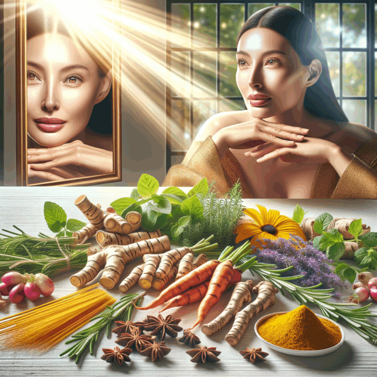 Generate an eye-catching, high-quality featured image prompt for a blog post about: Anti-Aging Herbs