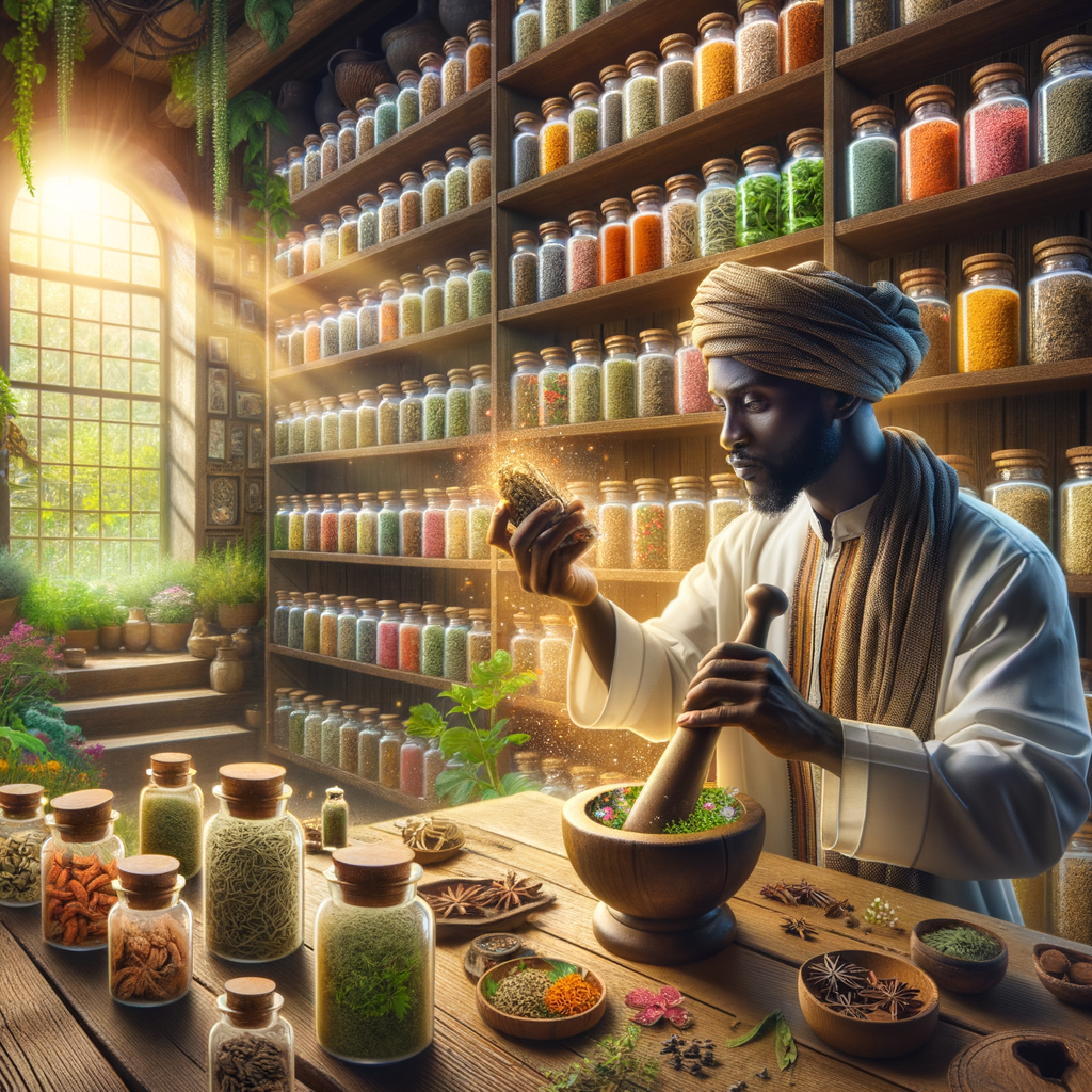 Generate an eye-catching, high-quality featured image prompt for a blog post about: Herbs for Men: S