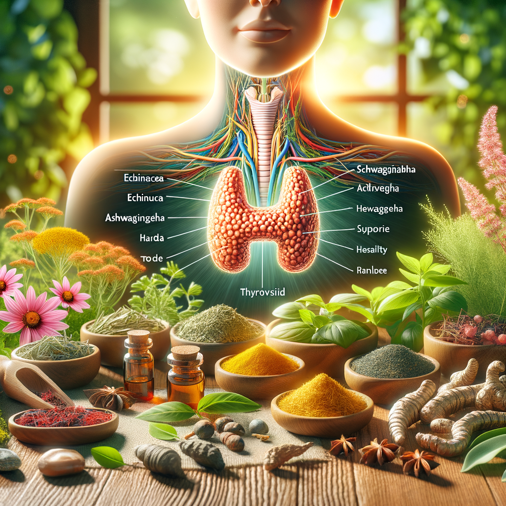 Generate an eye-catching, high-quality featured image prompt for a blog post about: Thyroid Support