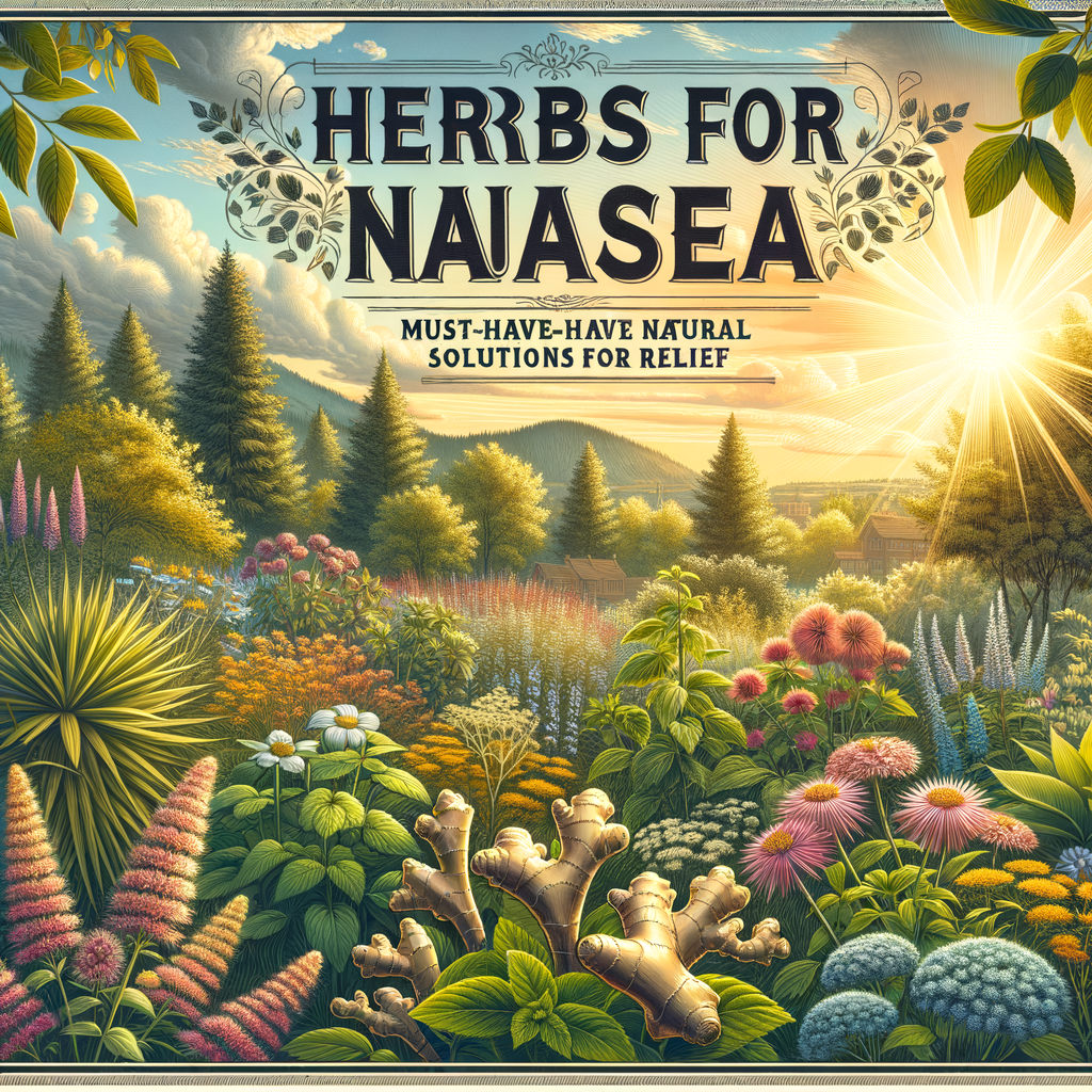 Generate an eye-catching, high-quality featured image prompt for a blog post about: Herbs for Nausea