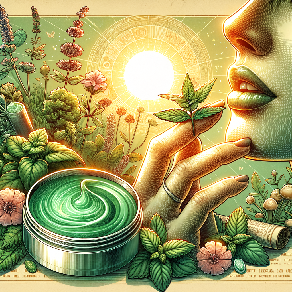 Generate an eye-catching, high-quality featured image prompt for a blog post about: Herbal Cold Sore