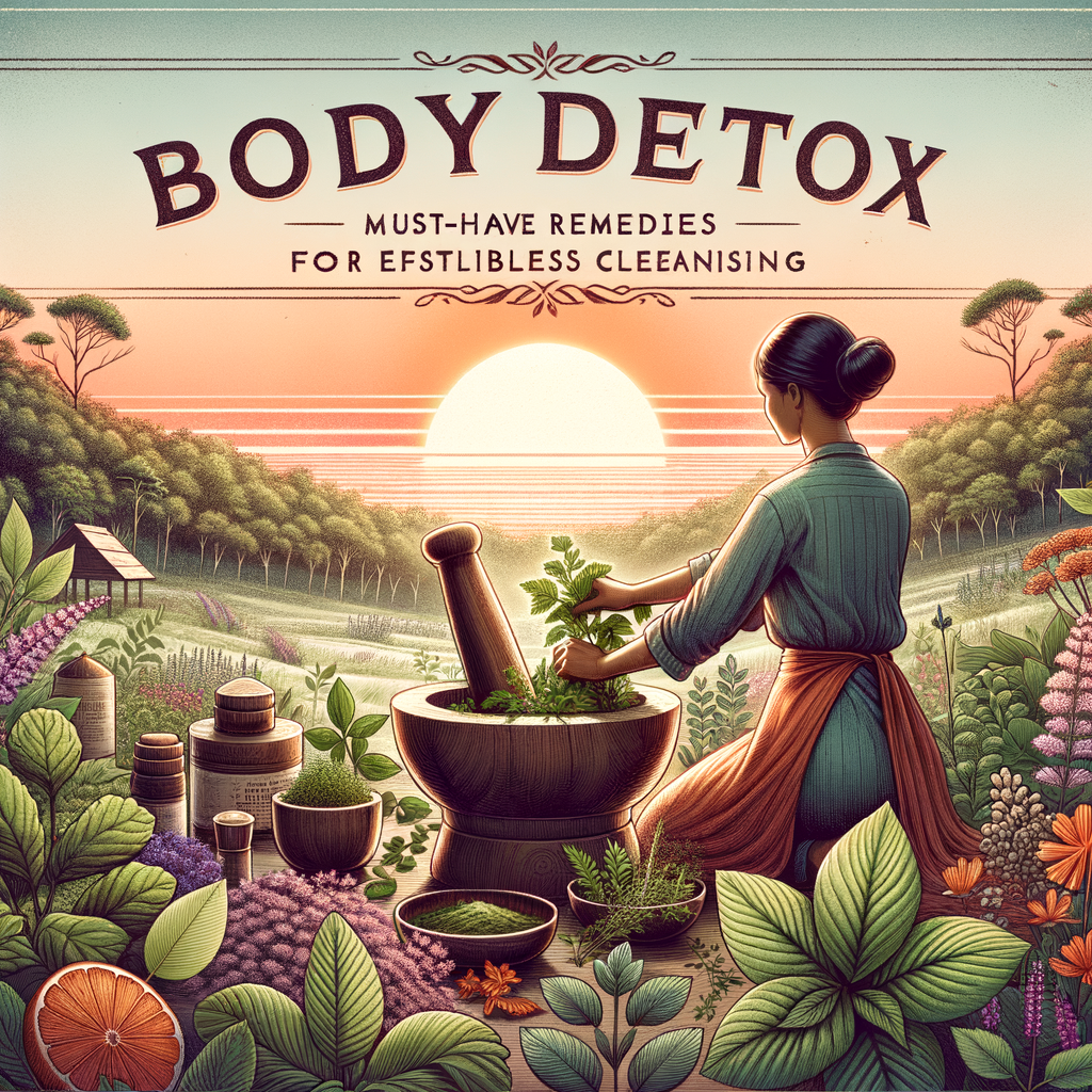 Generate an eye-catching, high-quality featured image prompt for a blog post about: Body Detox Herbs