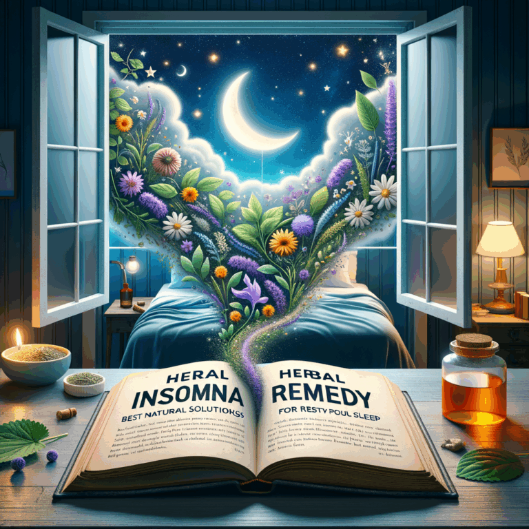 Generate an eye-catching, high-quality featured image prompt for a blog post about: Herbal Insomnia