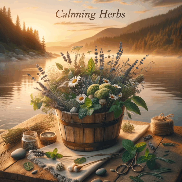 Generate an eye-catching, high-quality featured image prompt for a blog post about: Calming Herbs: M