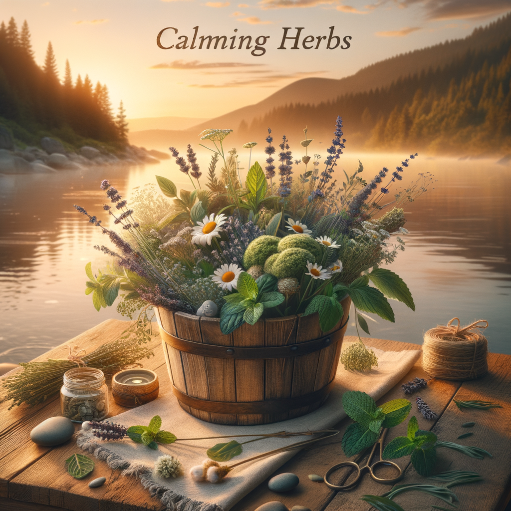 Generate an eye-catching, high-quality featured image prompt for a blog post about: Calming Herbs: M