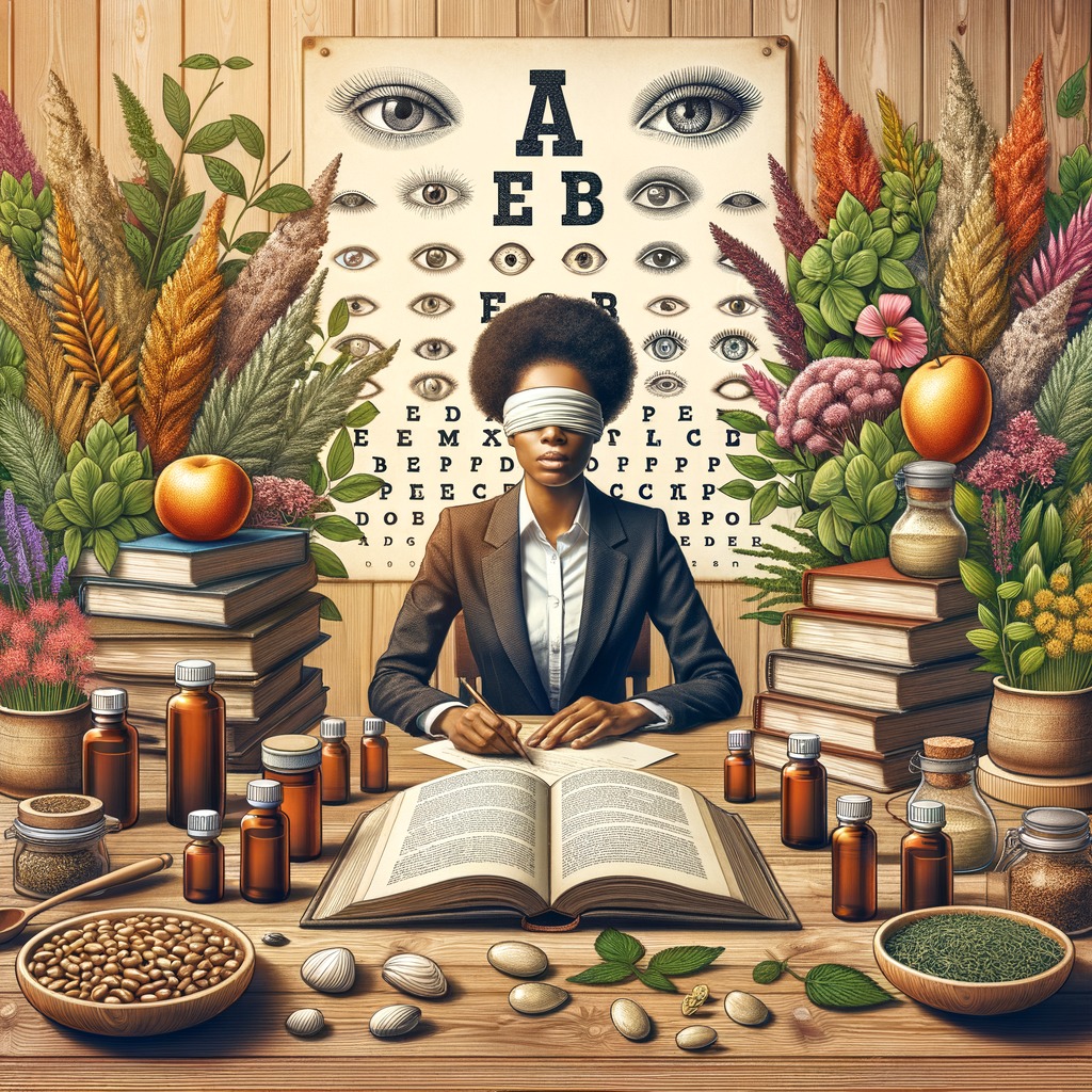 Generate an eye-catching, high-quality featured image prompt for a blog post about: Eye Strain Herbs