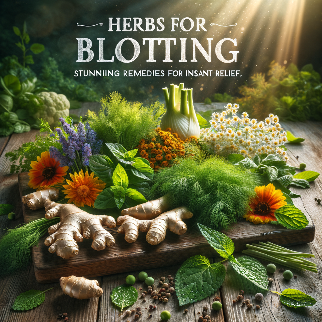 Generate an eye-catching, high-quality featured image prompt for a blog post about: Herbs for Bloati