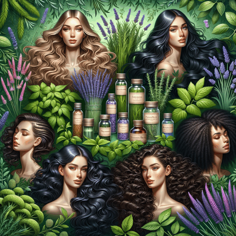 Generate an eye-catching, high-quality featured image prompt for a blog post about: Herbs for Hair G