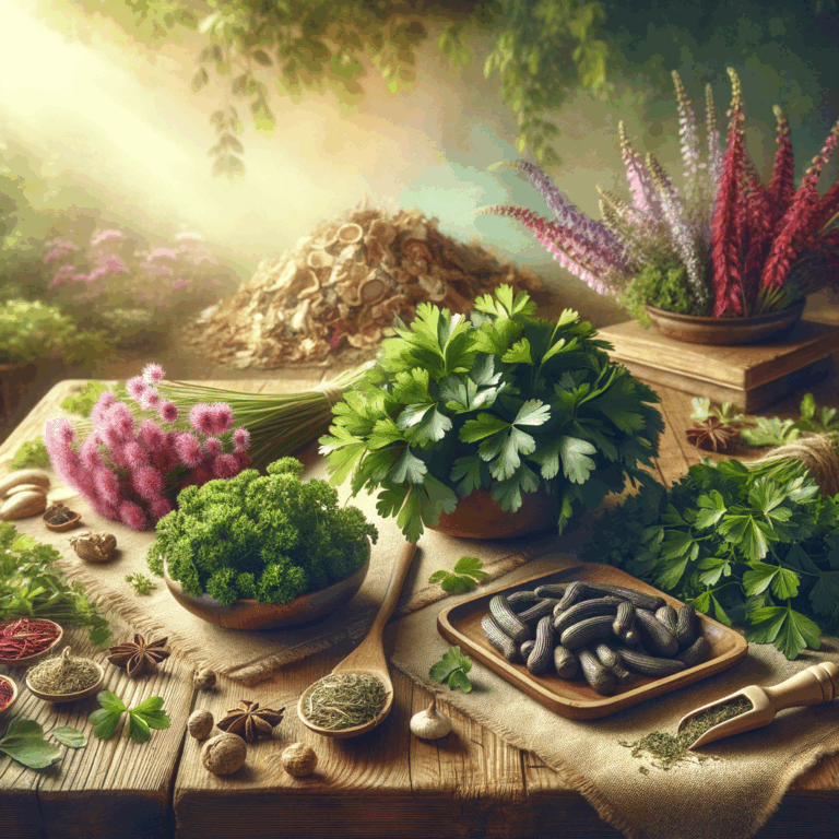 Generate an eye-catching, high-quality featured image prompt for a blog post about: Menopause Herbs: