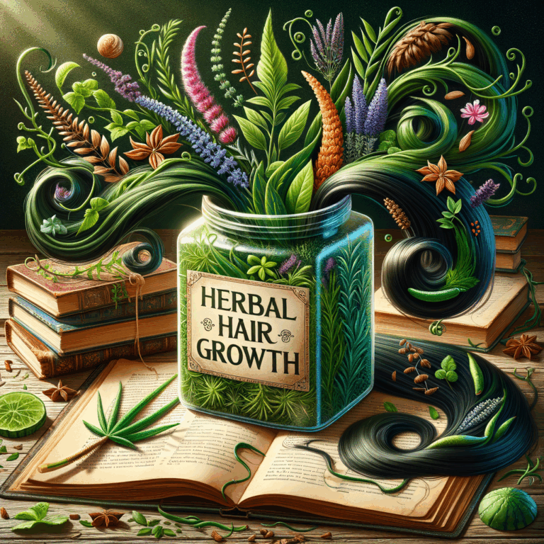 Generate an eye-catching, high-quality featured image prompt for a blog post about: Herbal Hair Grow