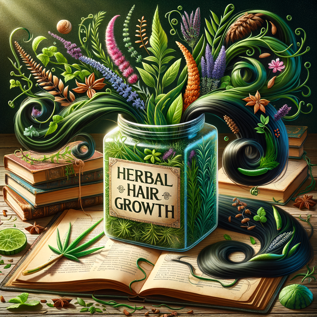 Generate an eye-catching, high-quality featured image prompt for a blog post about: Herbal Hair Grow