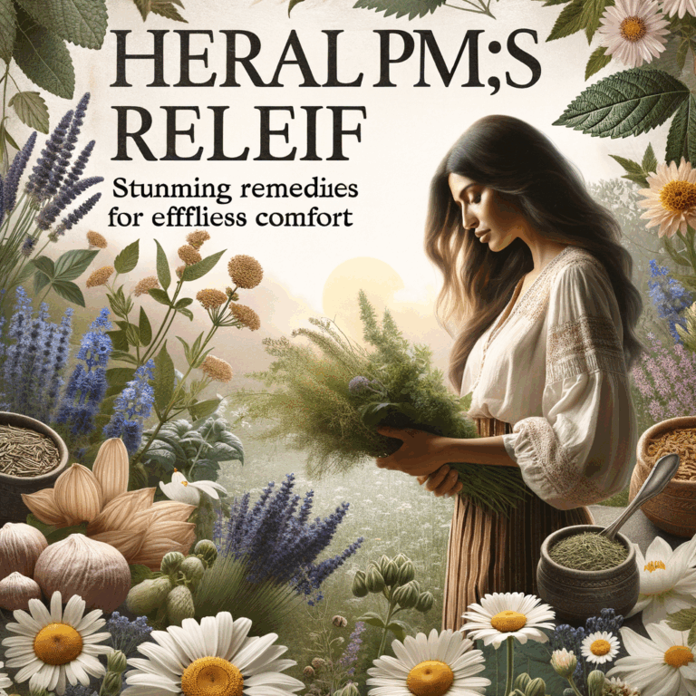Generate an eye-catching, high-quality featured image prompt for a blog post about: Herbal PMS Relie