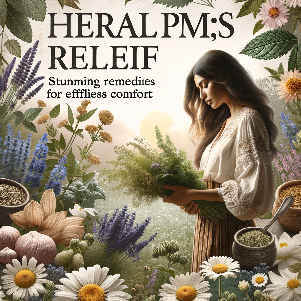 Generate an eye-catching, high-quality featured image prompt for a blog post about: Herbal PMS Relie