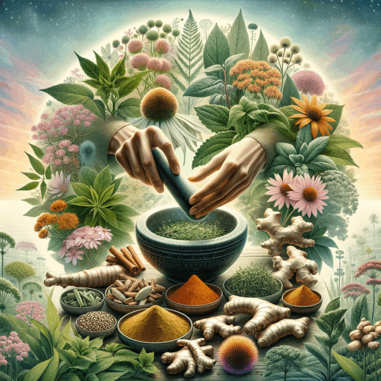 Generate an eye-catching, high-quality featured image prompt for a blog post about: Herbs for Allerg