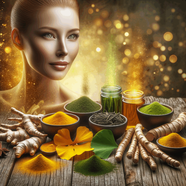 Generate an eye-catching, high-quality featured image prompt for a blog post about: Anti-Aging Herbs