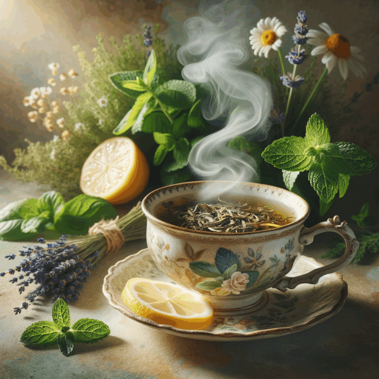 Generate an eye-catching, high-quality featured image prompt for a blog post about: Relaxing Herbal