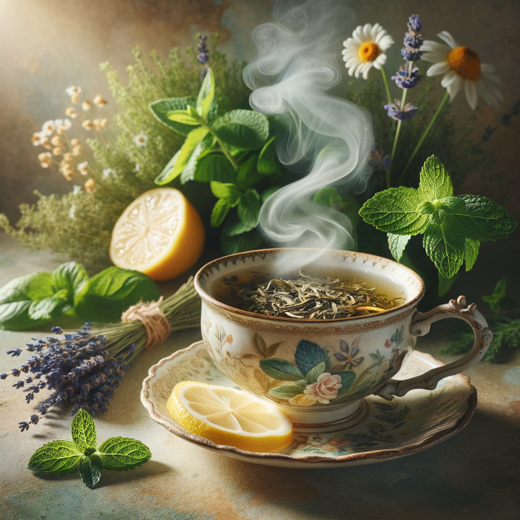 Generate an eye-catching, high-quality featured image prompt for a blog post about: Relaxing Herbal