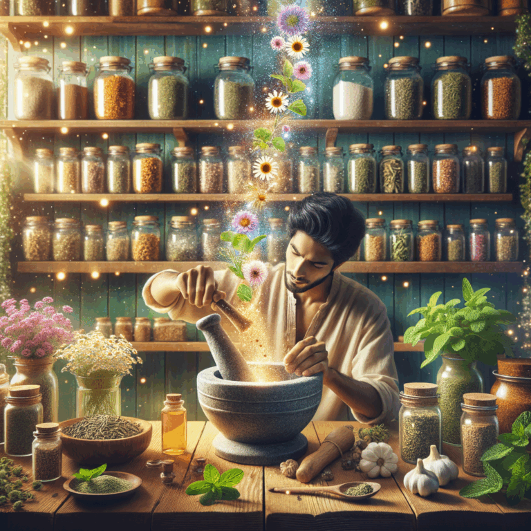 Generate an eye-catching, high-quality featured image prompt for a blog post about: Migraine Herbal