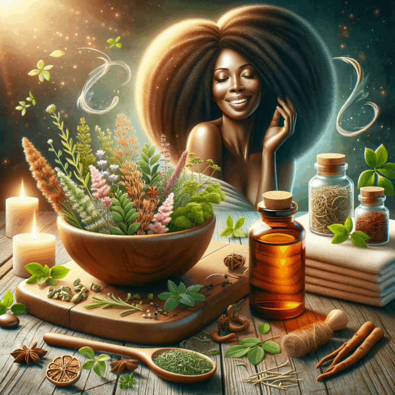 Generate an eye-catching, high-quality featured image prompt for a blog post about: Herbal Hair Loss