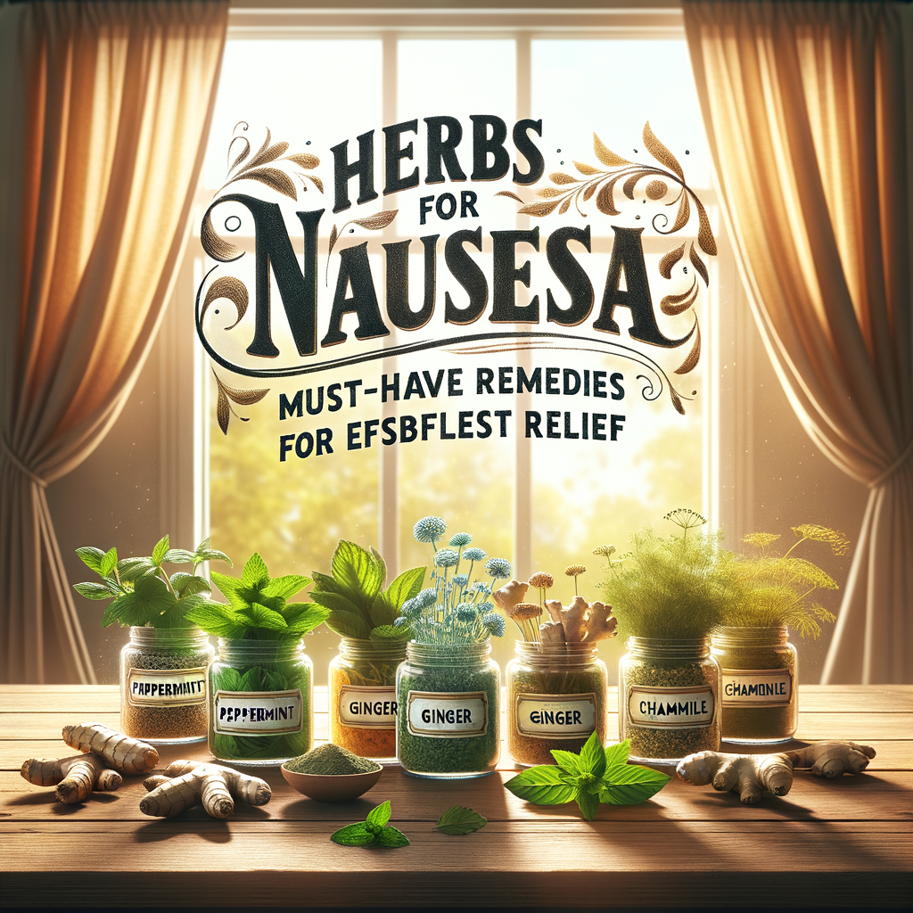 Generate an eye-catching, high-quality featured image prompt for a blog post about: Herbs for Nausea