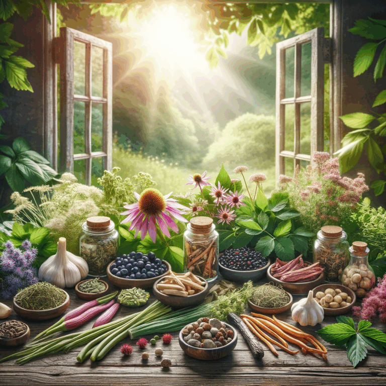 Generate an eye-catching, high-quality featured image prompt for a blog post about: Antiviral Herbs: