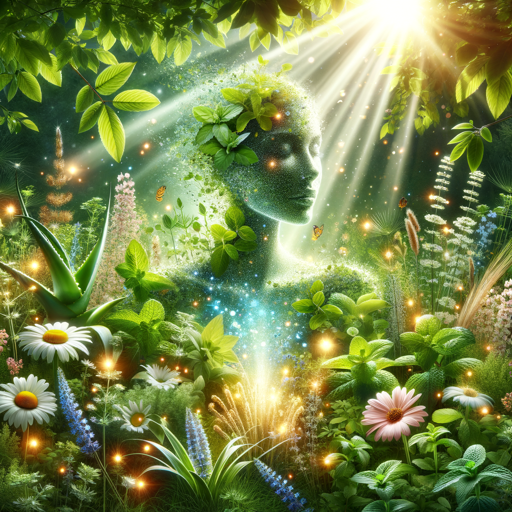 Generate an eye-catching, high-quality featured image prompt for a blog post about: Skin Glow Herbs: