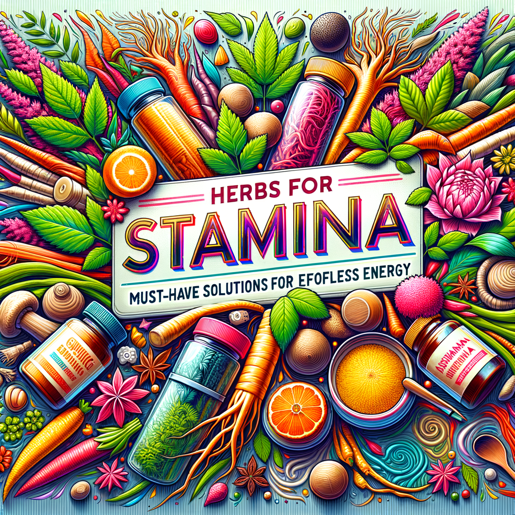 Generate an eye-catching, high-quality featured image prompt for a blog post about: Herbs for Stamin
