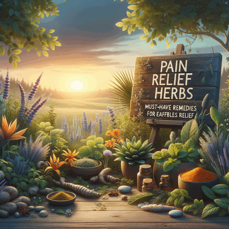 Generate an eye-catching, high-quality featured image prompt for a blog post about: Pain Relief Herb