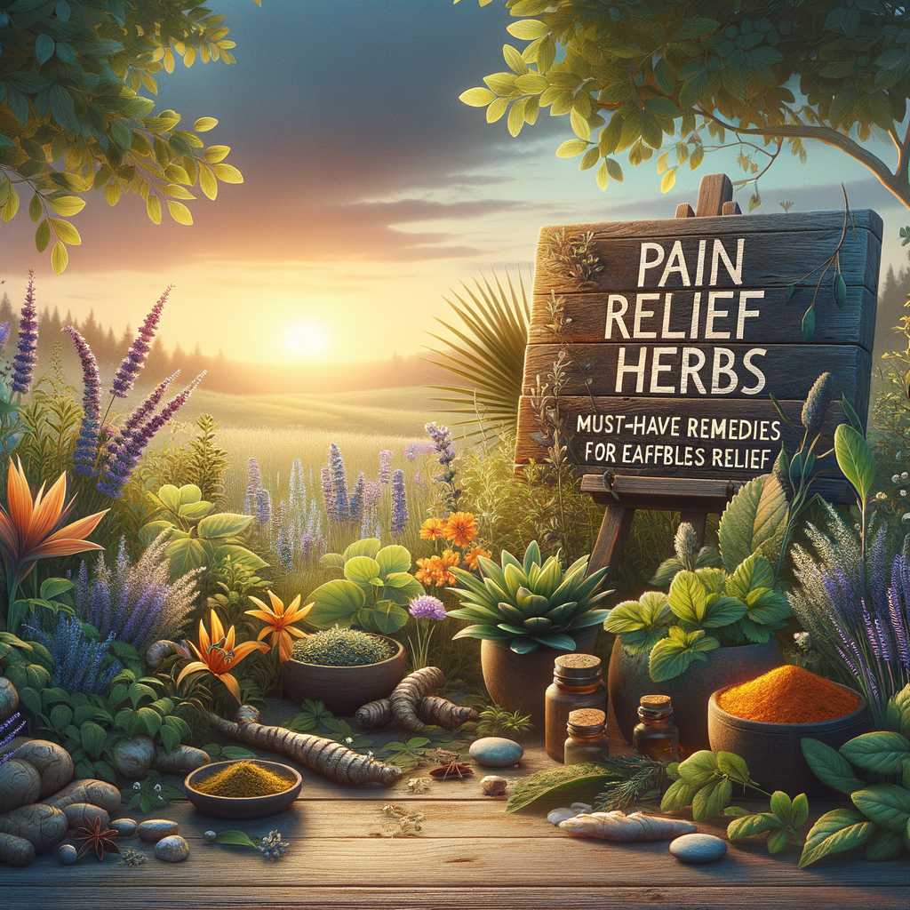 Generate an eye-catching, high-quality featured image prompt for a blog post about: Pain Relief Herb