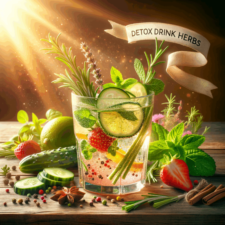 Generate an eye-catching, high-quality featured image prompt for a blog post about: Detox Drink Herb