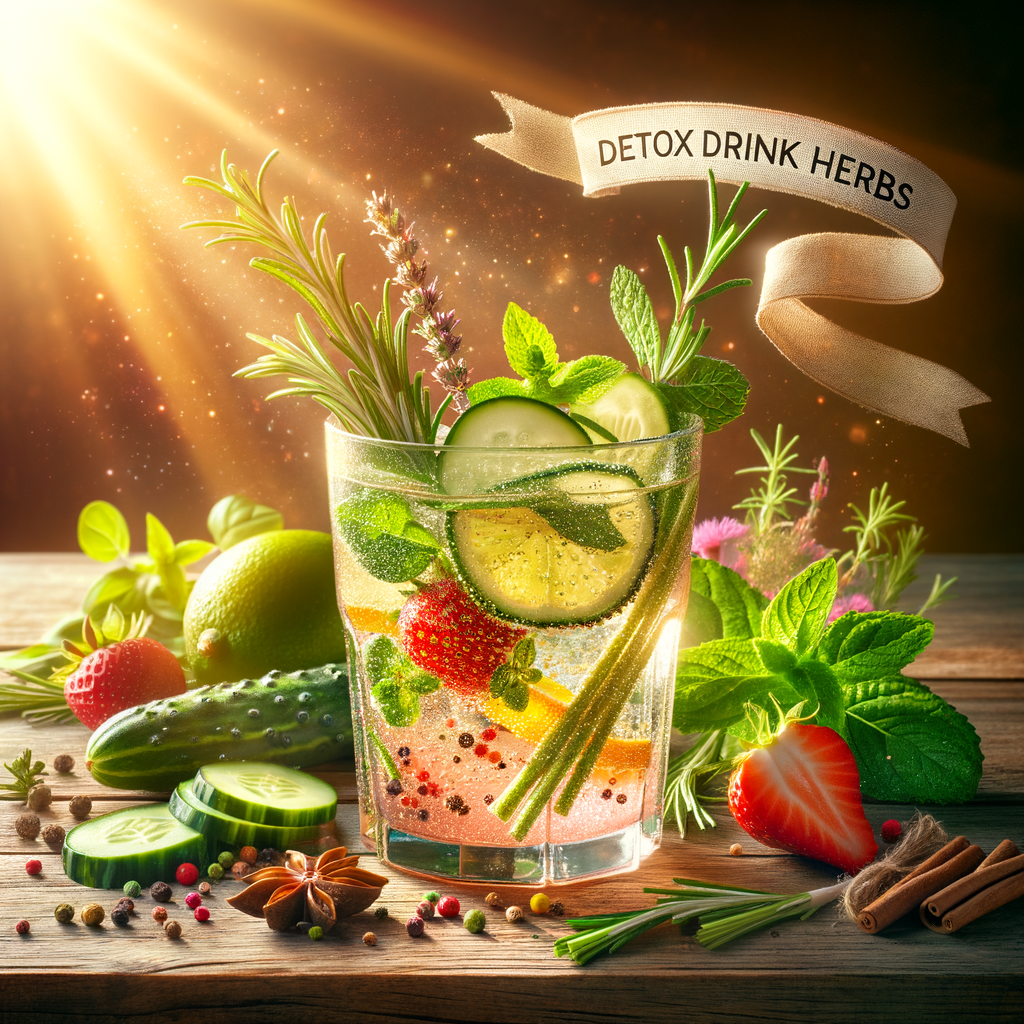 Generate an eye-catching, high-quality featured image prompt for a blog post about: Detox Drink Herb