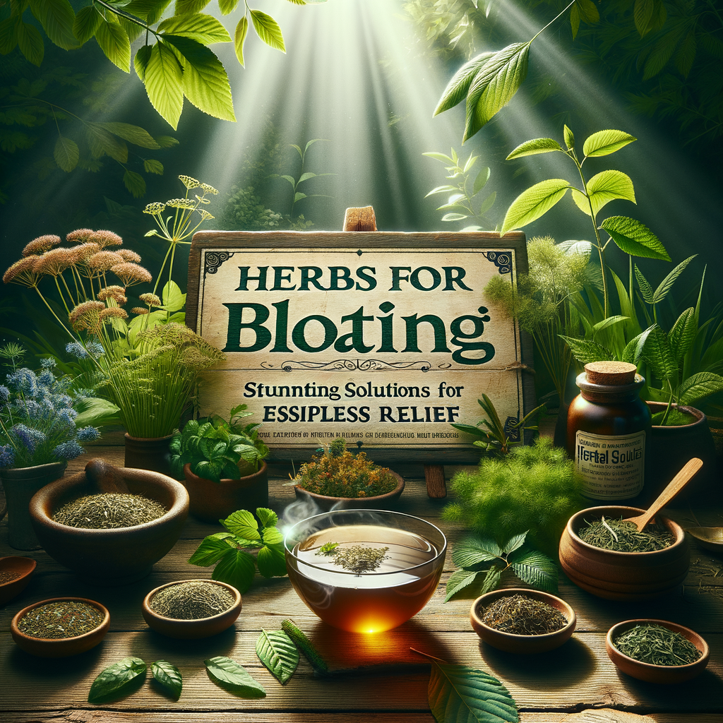 Generate an eye-catching, high-quality featured image prompt for a blog post about: Herbs for Bloati